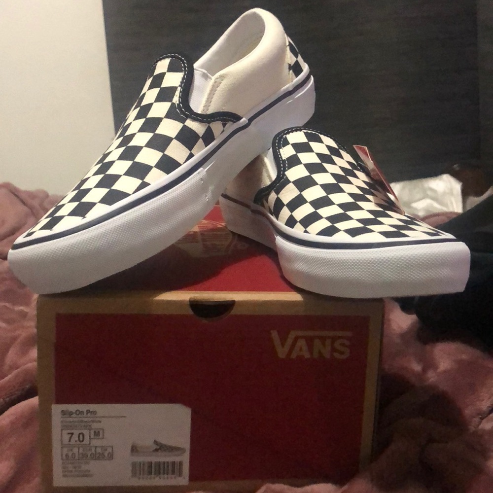 Classic slip on Pros checkered black / white